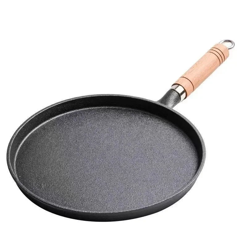 20/23/26cm Cast Iron Frying Pan Uncoated Non-stick Egg Pancake PanCrepe Maker Steak Frying Pot Gas Induction Cooker Cookware
