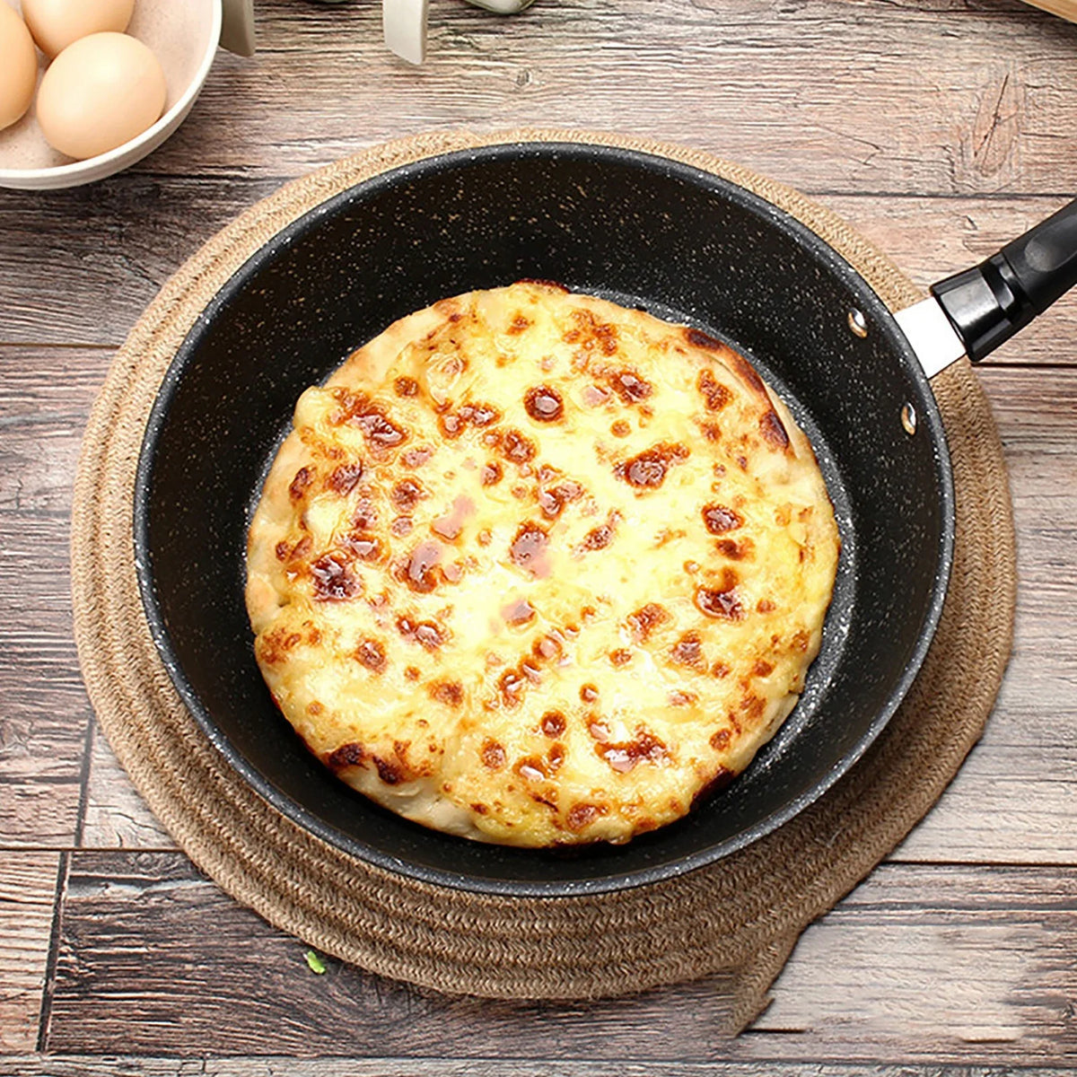 1pcs Frying Pan Non-stick Mini Thick Steak Flat Pan Black Suitable For Fried Food Cooking And Stir-Frying Kitchen Utensils