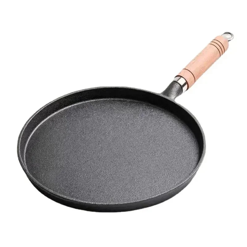 20/23/26cm Cast Iron Frying Pan Uncoated Non-stick Egg Pancake PanCrepe Maker Steak Frying Pot Gas Induction Cooker Cookware